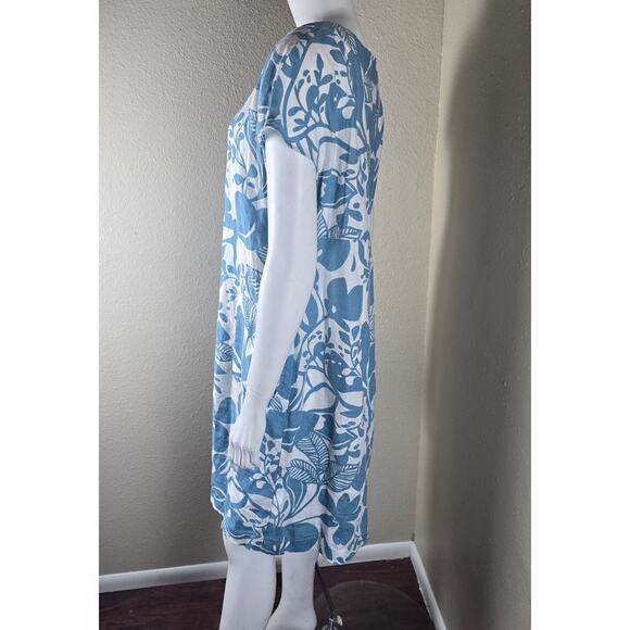 Boden Blue and White Floral Midi Dress - Picture 5 of 9